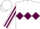 White, maroon triple diamond, striped sleeves, white cap
