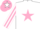 White, Pink star, Striped sleeves, Pink cap, White star