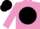 Mauve body, black disc, mauve arms, black cap