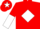 red, white diamond, red and white halved sleeves, red cap, white star