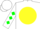 White, Yellow Ball, Green Diamonds On Sleeves, White Cap