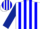 White, blue stripes, dark blue sleeves