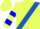 Canary, royal blue sash, blue bars on slvs