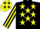 Black, fluorescent yellow stars, yellow stripe on slvs