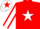 Red body, white star, white arms, red seams, white cap, red star