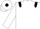 White body, black epaulettes, white arms, white cap, black diamond