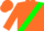 Orange, grn slves, green sash frt & bk, grn emblm on bk