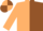 Beige and brown halved diagonally,  beige and brown quartered cap