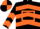 Black, orange hollow box and chevrons, orange chevrons on sleeves, orange and black quartered cap