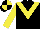 Black, yellow chevron and sleeves, quartered cap