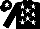 Black, white stars, black sleeves, black cap, white star