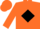 Orange, black 'dtc' in black diamond frame