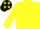 Yellow, navy collar and cuffs, yellow cap, navy stars