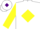 White, purple and yellow diamond,purple and yellow diamond on sleeves