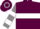 Maroon, gray and white belt