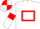 White, red hollow box and armlets, quartered cap