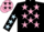 Black, pink stars, black sleeves, light blue stars and cap