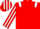 Red, white epaulettes, red and white striped sleeves and cap