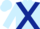 Light blue, light blue 'f' on dark blue cross sashes, dark blue band on sleeves