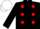 Black, Red spots, Black sleeves, White cap