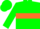 Green, orange heart, orange hoop, green cap