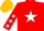 Red, white star, red sleeves, white stars, gold cap