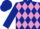 Dark Blue and Mauve diamonds, Dark Blue sleeves and cap