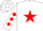 White, white 'mf' on red star, red diamonds on sleeves