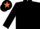 Black, orange crossed sashes, black sleeves, black cap, orange star