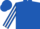 Royal blue ,white yoak ,white stripe on sleeves