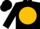 Black, black 'wa' in gold ball, black sleeves, black cap