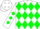 White, purple and green diamonds