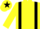 Yellow, black braces, black armlet, black star on cap