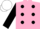 Pink, black spots, black sleeves, pink armlet, white cap