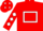Red, white hollow box, diamonds on sleeves and cap