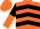 Orange,black chevrons,black and orange halved sleeves
