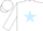 White, light blue star, white cap