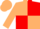 Beige and Red (quartered), Beige sleeves and cap