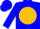 Blue, blue 'jb' on gold ball, blue cap