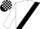 White, black sash, check cap