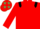 Red, black epaulettes, red cap, emerald green stars