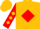 Gold, red diamond ptd, red sleeves, gold diamonds