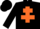 Black, orange cross of lorraine