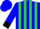 Blue, black and lime green sashes, black and lime green stripes black cuffs