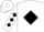 White, white 'u' on black diamond, black diamonds on sleeves