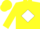 Yellow, white 'rmk' in white diamond frame