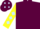 Maroon, yellow sleeves, light blue diamonds and cap