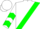 White, green sash and chevrons on slvs
