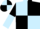 Light blue and black (quartered), black and light blue halved sleeves
