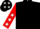Black, red sleeves, white stars, red cap, white stars